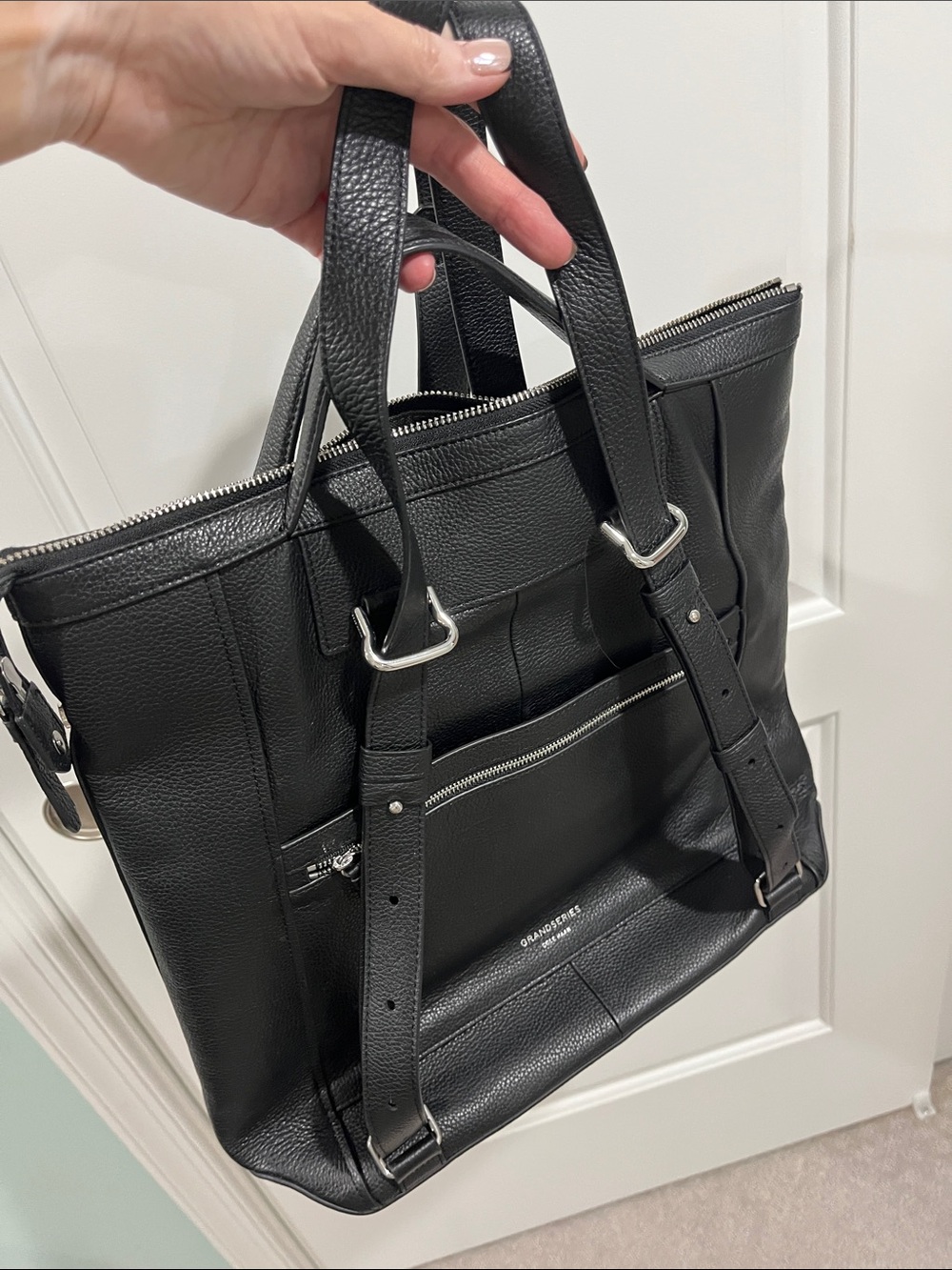 Cole Haan Grand Series convertible black leather backpack - Picture 5 of 5